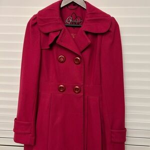 Guess Women's Vibrant Magenta Pea Coat